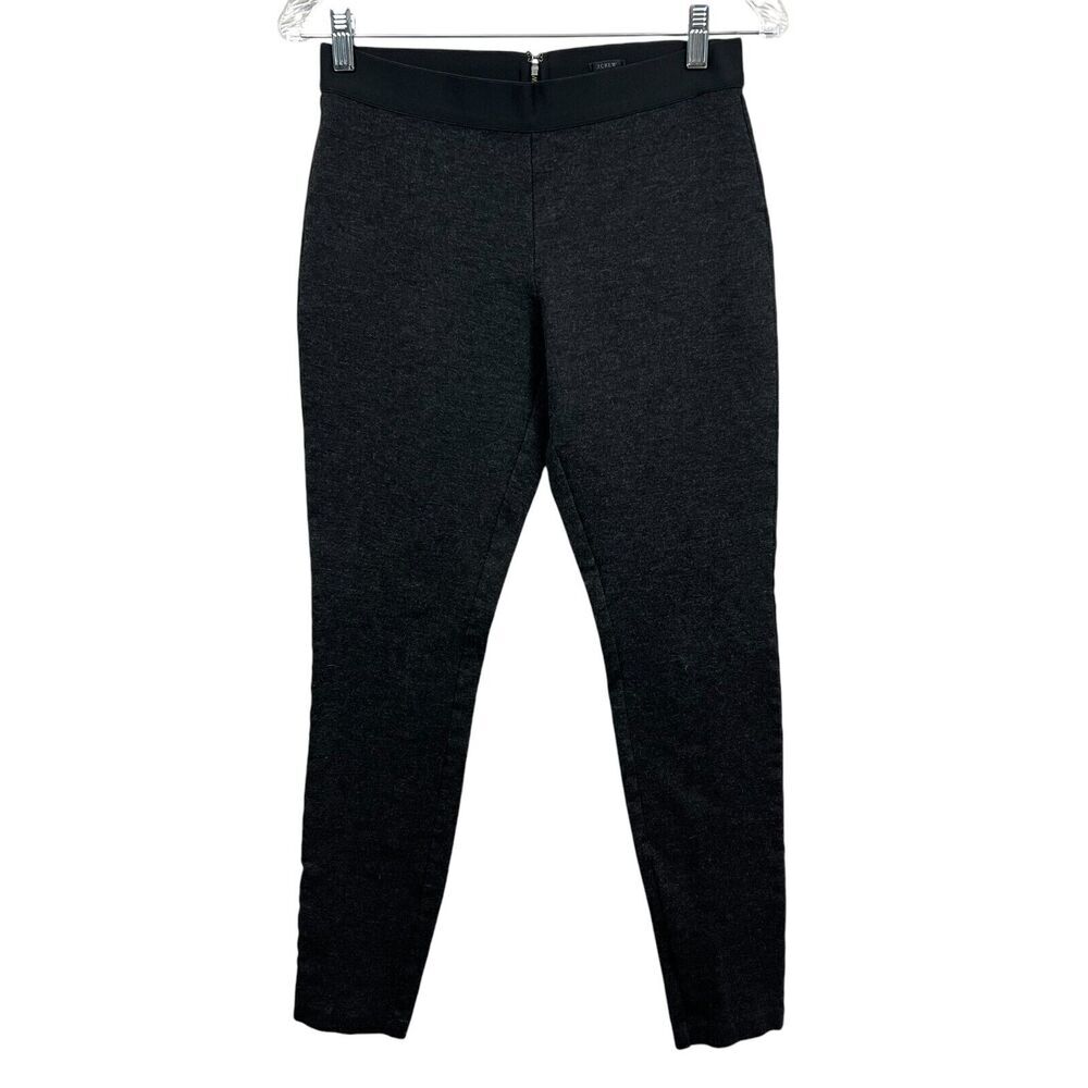 J. Crew Women Pixie Pants Ponte Stretch Mid Rise Back Zipper Charcoal Grey 8R*